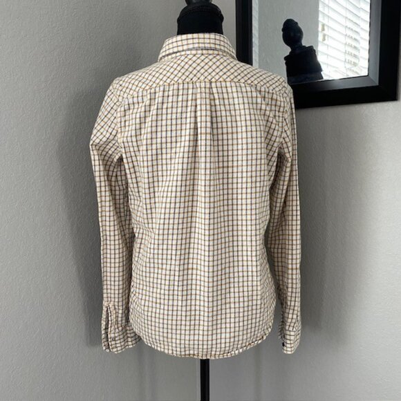 ROXY Squary Cool Yellow Blue Plaid Grunge Flannel Shirt Medium - Picture 5 of 13